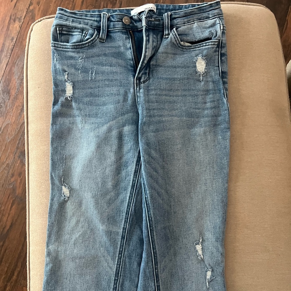 VERVET BY FLYING MONKEY Blue Straight Leg Jeans